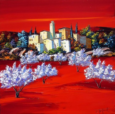 Peinture intitulée "Roussillon de rouge…" par Christian Testard, Œuvre d'art originale