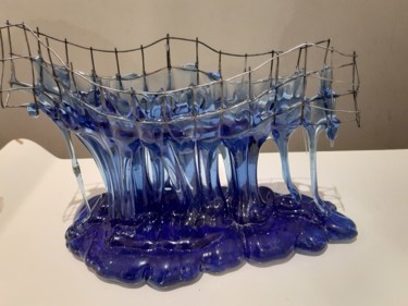 Sculpture titled "Fusing" by Loick Maignan, Original Artwork, Glass