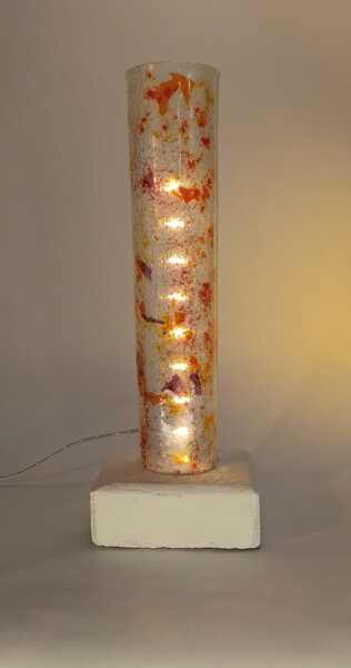 Sculpture titled "lampe verre fusionn…" by Loick Maignan, Original Artwork, Glass
