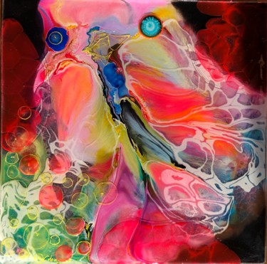 Peinture intitulée "Cybird" par Fred Cubaynes, Œuvre d'art originale, Encre