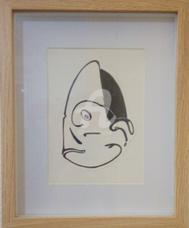 Drawing titled "Double face" by Cubeart Boitoart, Original Artwork, Ink Mounted on Other rigid panel