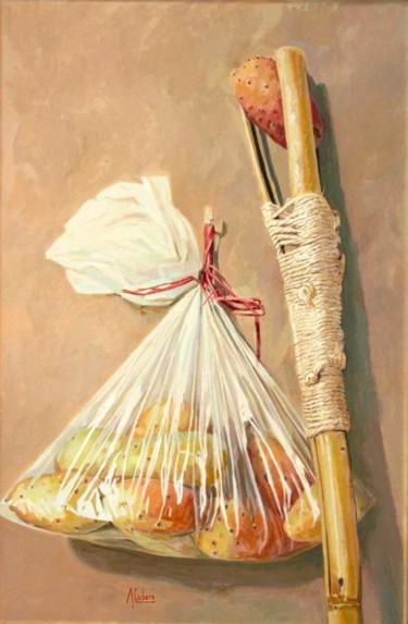 Pintura titulada "La caña de los higo…" por Antonio Cubero Jiménez, Obra de arte original, Oleo