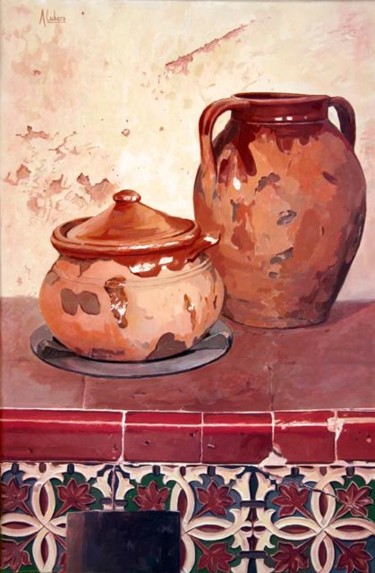 Pintura titulada "La hornilla" por Antonio Cubero Jiménez, Obra de arte original, Oleo