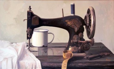 Pintura titulada "máquina de coser" por Antonio Cubero Jiménez, Obra de arte original