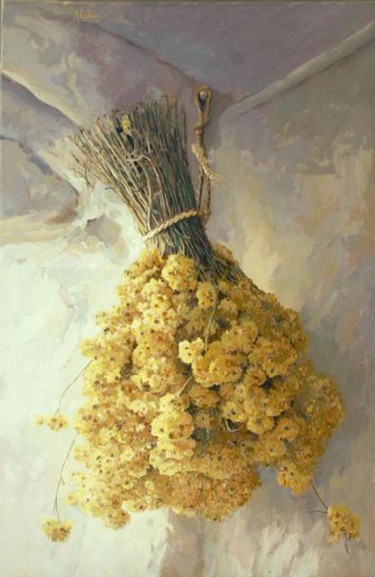 Pintura titulada "ramo de manzanilla" por Antonio Cubero Jiménez, Obra de arte original