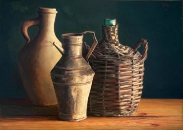 Pintura titulada "antiguos recipientes" por Antonio Cubero Jiménez, Obra de arte original