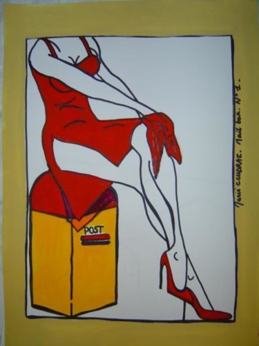 Peinture intitulée "Mai 2005 - Mail Box" par Marie C. Cudraz, Œuvre d'art originale