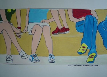 Peinture intitulée "10-2005 - FRIENDS" par Marie C. Cudraz, Œuvre d'art originale, Huile