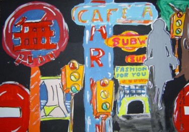 Peinture intitulée "03-2006 - WALK NIGH…" par Marie C. Cudraz, Œuvre d'art originale