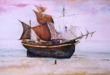 Painting titled "Marea baja" by Javier Escudero Cuervas-Mons, Original Artwork