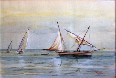 Pintura titulada "La pesca" por Javier Escudero Cuervas-Mons, Obra de arte original