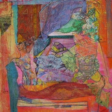 Painting titled "L'Odalisque" by Cuervo, Original Artwork