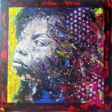 Peinture intitulée "nina simone" par Facundo Varas, Œuvre d'art originale, Acrylique