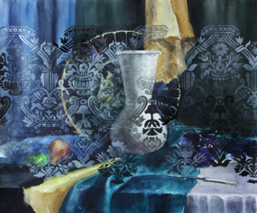 Malerei mit dem Titel "Tracery 3" von Curlydafna, Original-Kunstwerk, Aquarell