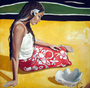 Peinture intitulée "gauguin des temps m…" par Curt, Œuvre d'art originale