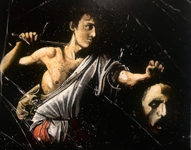 Painting titled "David et Goliath -…" by Yvan Courtet, Original Artwork, Acrylic
