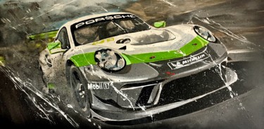 Painting titled "Porsche 911 GT3" by Yvan Courtet, Original Artwork, Acrylic