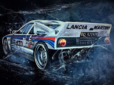 Schilderij getiteld "Lancia 037" door Yvan Courtet, Origineel Kunstwerk, Acryl