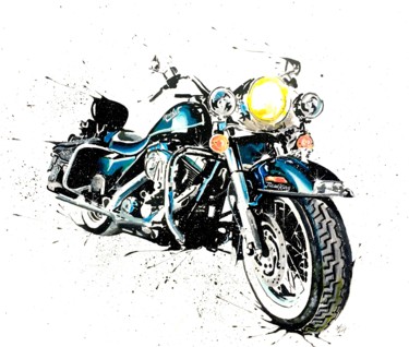 Schilderij getiteld "harley davidson" door Yvan Courtet, Origineel Kunstwerk, Acryl