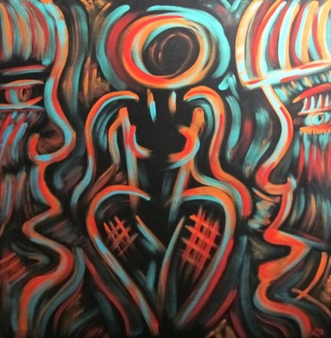 Peinture intitulée "Dakar" par Chantal Vieira, Œuvre d'art originale, Acrylique Monté sur Châssis en bois