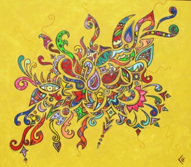 Peinture intitulée "Vies en couleurs" par Chantal Vieira, Œuvre d'art originale, Acrylique