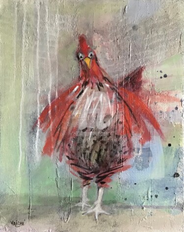 Peinture intitulée "Poule" par Catherine Vailhé, Œuvre d'art originale, Acrylique