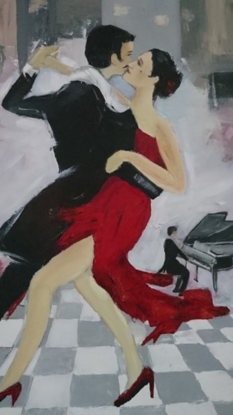 Painting titled "Le tango" by Vanessa Vergé, Original Artwork, Oil
