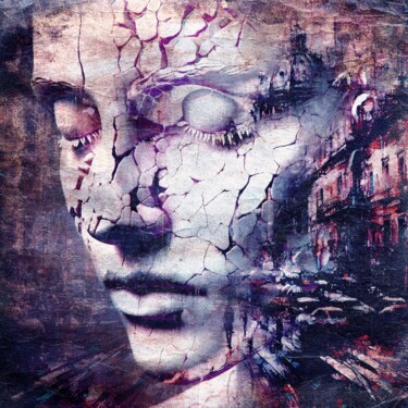 Arte digital titulada "Cracked Mona Roma n…" por Cwgraphy, Obra de arte original, Collages digitales