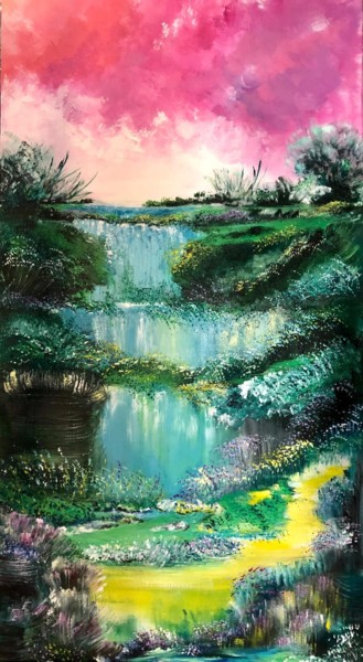 Pittura intitolato "waterfall.jpg" da Cinziart, Opera d'arte originale