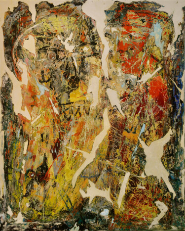 제목이 "Œdipe et le Sphinx…"인 미술작품 Cy Pavel로, 원작, 기름 나무 들것 프레임에 장착됨