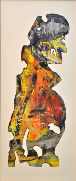 Malerei mit dem Titel "Baba Yaga, Br.#16" von Cy Pavel, Original-Kunstwerk, Öl Auf Holzplatte montiert