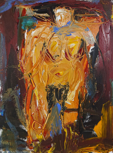 Картина под названием "Die Urmutter /N°1" - Cy Pavel, Подлинное произведение искусства, Акрил Установлен на Деревянная рама…