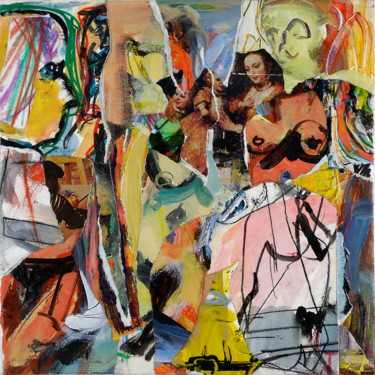Painting titled "LES MODÈLES -N.C/N°…" by Cy Pavel, Original Art, Acrylic Mounted on Stretcher frame