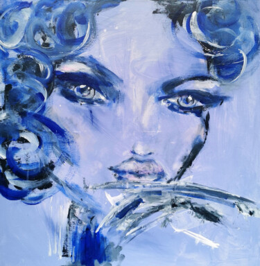 Malarstwo zatytułowany „Blueberry” autorstwa Cyanlimo, Oryginalna praca, Akryl Zamontowany na Drewniana rama noszy