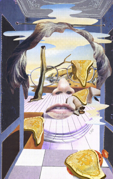 Arts numériques intitulée "Face of Satoshi #28" par Cyber Rex, Œuvre d'art originale, Collage numérique