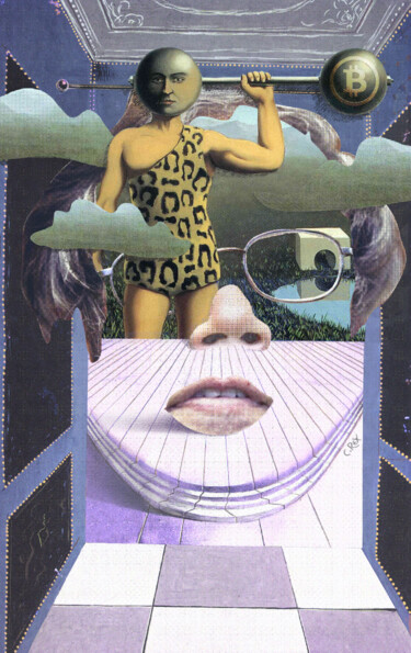 Arte digitale intitolato "Face of Satoshi #30" da Cyber Rex, Opera d'arte originale, Collage digitale