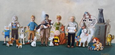 Peinture intitulée "Le chien" par Valérie Cymbalista, Œuvre d'art originale, Huile Monté sur Autre panneau rigide