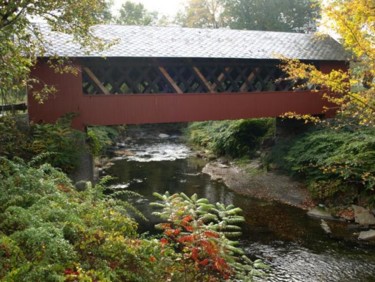 Photography titled "VT Covered Bridge" by Cynthia Brown Yackenchick, Original Artwork