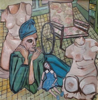 A corps perdus Peinture intitulée "A corps perdus" par Cynthia Pedrosa, Œuvre d'art originale, Huile Monté sur Châssis