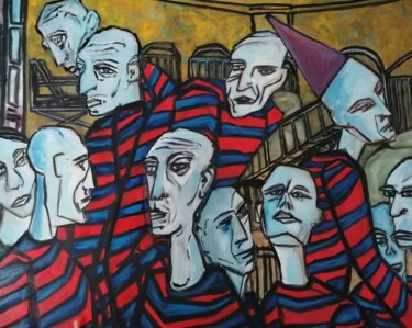 Peinture intitulée "Regard critique" par Cynthia Pedrosa, Œuvre d'art originale, Huile Monté sur Châssis en bois