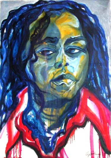 Painting titled "Autoportrait, 1999" by Cynthia Ruffin, Original Artwork, Oil