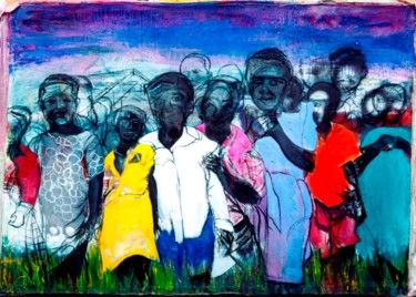 Malerei mit dem Titel "Les Enfants du Para…" von Cynthia Ruffin, Original-Kunstwerk, Acryl