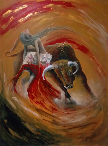 Pittura intitolato "TOPACIO" da Cynthia Saenz Sancho, Opera d'arte originale, Acrilico