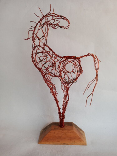 Sculptuur getiteld "EQUUS NOVO" door Cynthia Saenz Sancho, Origineel Kunstwerk, Draad