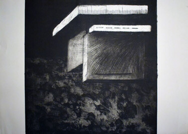 Druckgrafik mit dem Titel "Kuriozum Urbs III" von Cyprian Hołownia, Original-Kunstwerk, Radierung