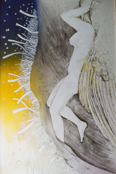 Painting titled "Uriel" by Cyprian Hołownia, Original Artwork, Spray paint