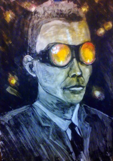 Pintura titulada "Robert Oppenheimer…" por Cyprian Hołownia, Obra de arte original, Acrílico