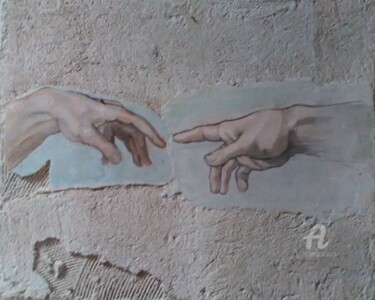 绘画 标题为“Fresque” 由Cyriaque Millet, 原创艺术品, 颜料 安装在木板上