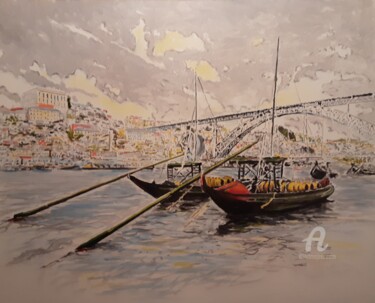 Pintura intitulada "Porto" por Cyriaque Millet, Obras de arte originais, Óleo