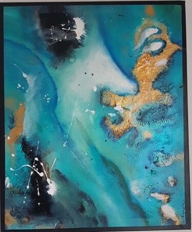 Pintura intitulada ""Bleu profond"" por Cyrielle Lacourte, Obras de arte originais, Acrílico